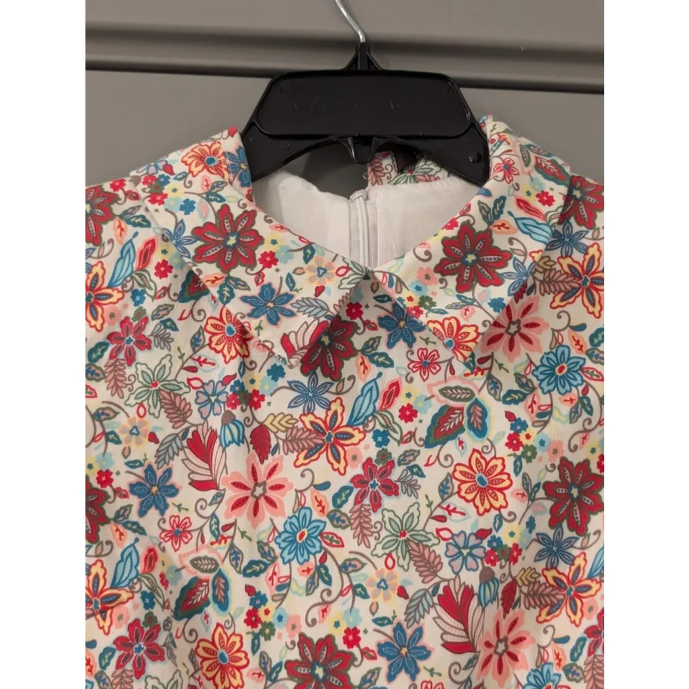 Women's LUSIO Floral Mini Dress M White Multi - Picture 3 of 9